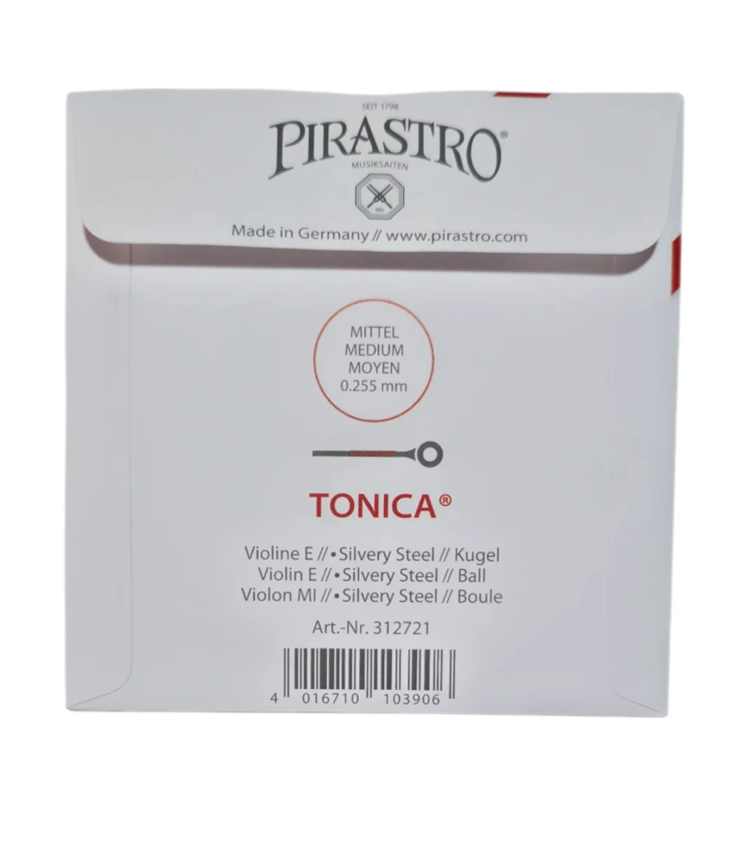 Cuerda MI/plata p. violín, Tonica